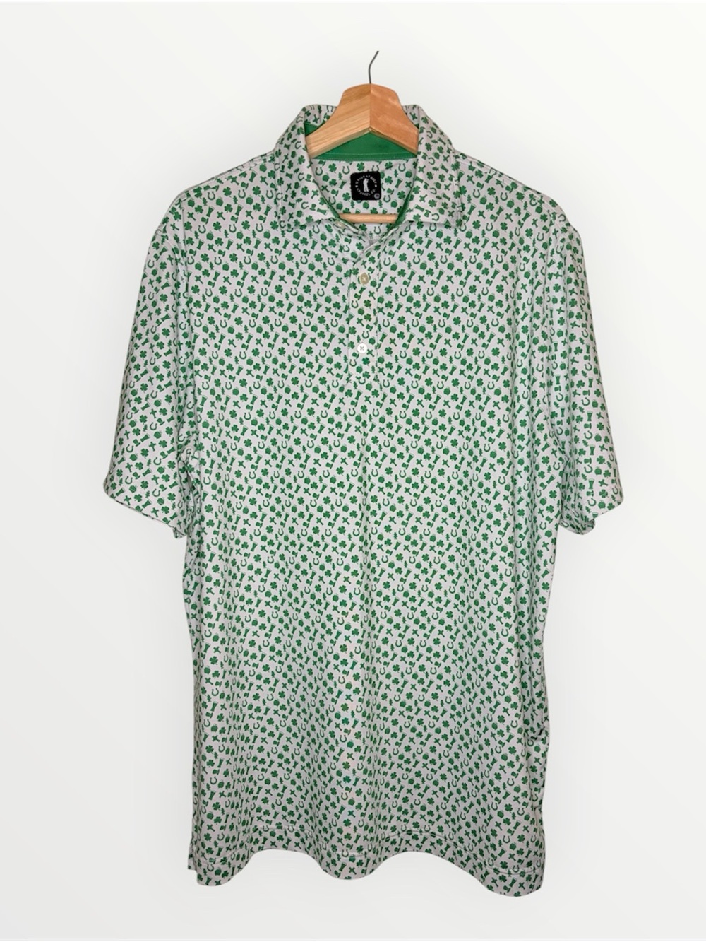 U Suck At Golf Men's Green Clover Polo Shirt